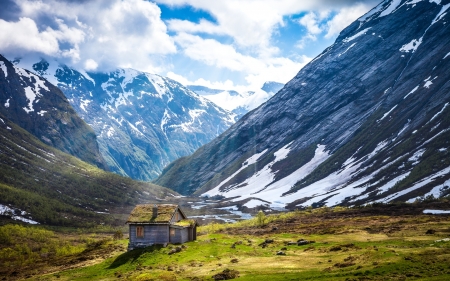 Norway Summer - Norway, hut, mountains, nature