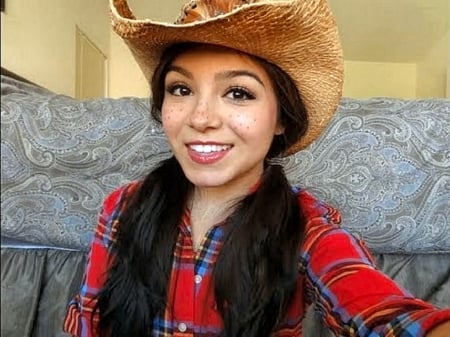 Cowgirl Smile. . - style, girls, western, women, models, hats, ranch, brunettes, cowgirl, fun, female, fashion