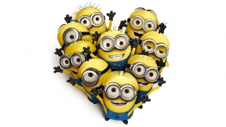 Minions - movie, heart, minion, funny, valentien, despicable me, blue, card, cute