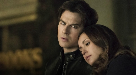 The Vampire Diaries (TV Series 2009â€“2017) - nina dobrev, couple, the vampire diaries, tv sereis, fantasy, ian somerhalder, damon, actor, season 6, elena