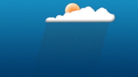 Raining with sun - cloud, white, summer, rain, vector, sun, blue