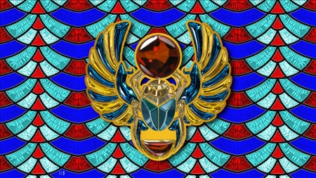 Art Deco Egyptian Glass Scarub 2