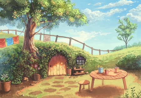 Cute House - house, scenery, cute, orginal, art