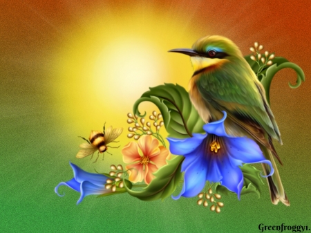 BEE EATER BIRD - image, creation, bird, art