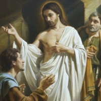 Resurrected Christ and Thomas