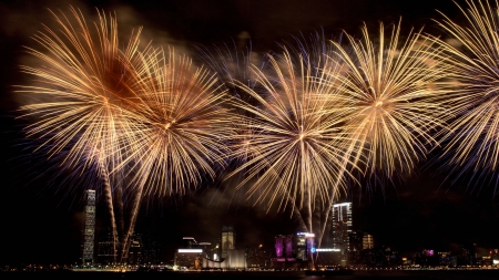 National Day Fireworks F - wide screen, photography, occasion, 4th of july, celebration, beautiful, artwork, holiday, photo, fireworks, patriotism