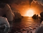 Artistic Impression The Surface of TRAPPIST 1f