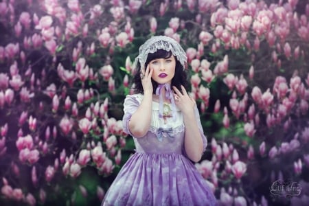 ♥ - fantasy, art, lady, purple