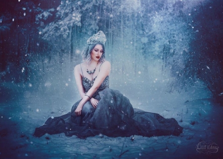 â™¥ - winter, art, lady, fantasy