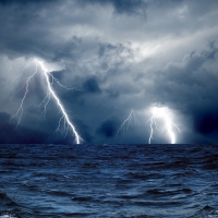 Lightning Storm over ocean