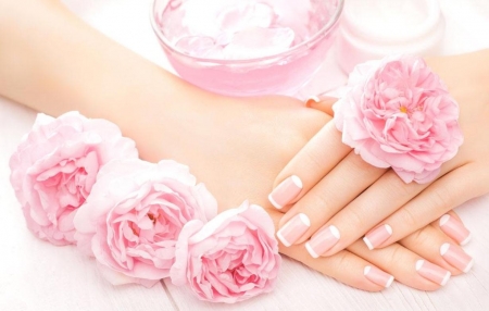 â™¥ - hands, abstract, flowers, pink