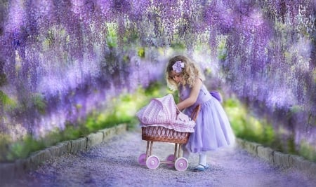 ♥ - lady, purple, pram, photography, model, girl, cute, beauty