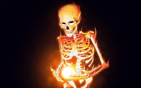 flaming skeleton