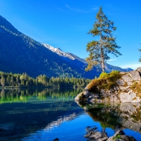 Landscape with mountain and lake