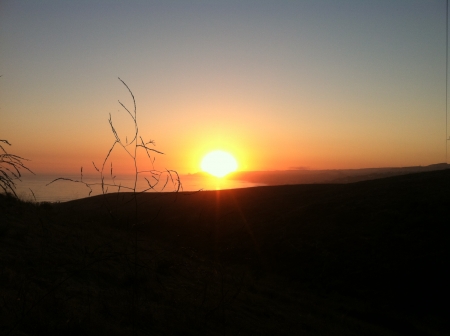 summer sun hiding - beaches, landscape, sun, orange, sunset, summer