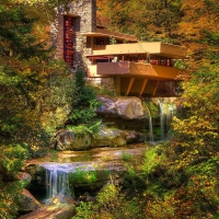 House Above Waterfall