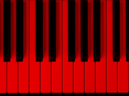 Red And Black - Piano, Keys, Black, Re, Photography, Abstract