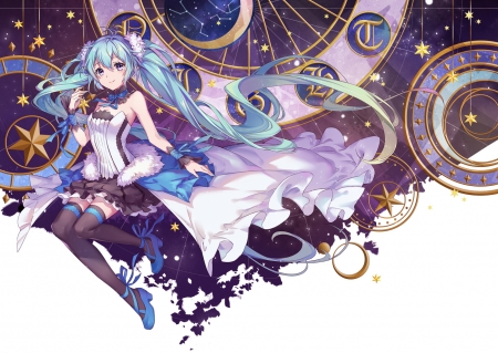 Hatsune Miku - manga, vocaloid, minland4099, anime, purple, blue, girl, hatsune miku