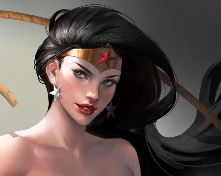 Wonder Woman - wonder woman, art, girl, luminos, comics, fantasy, sakimichan, fanart