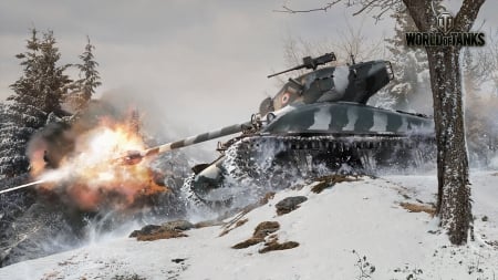 World of Tanks - M4A1 Firing - tanks, video, firing, game, m4a1, world