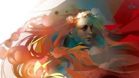 Mermaid with Wreath - colorful, fantasy, mermaid, beautiful, digital, nice, art