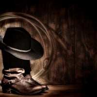 cowboy boots and hat