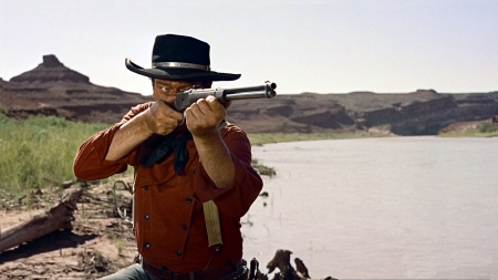 john wayne - wayne, rifle, cowboy, john