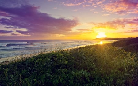 Beauty of Sunrise - nature, beauty, ocean, clouds, sunrise