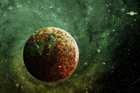 Titan - Saturn, Space, Night, Universe, Starfield, Stars, Stardust, Nebula, Photoshop, Titan, Sky