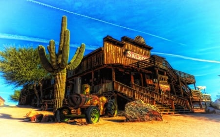 ~SALOON~ - cactus, saloon, bar, desert, hdr, old west, tumbleweeds