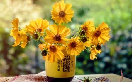 Bouquet of Yellow Flowers - bouquet, flowers, still life, yellow