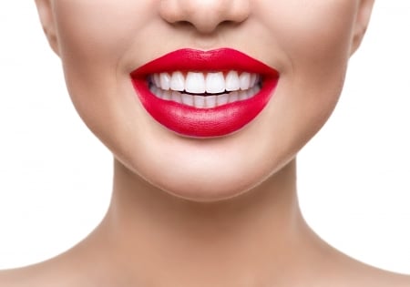 Red - red, mouth, lips, smile, lipstick, woman