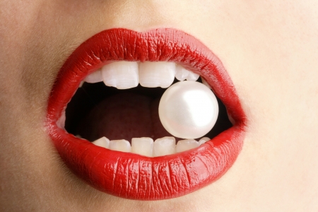 Red - mouth, stuff, lips, summer, woman, red, pearl, lipstick