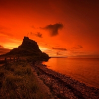 Fiery Seaside Sunset