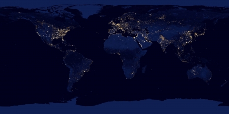 Earth at night - fun, earth at night, cool, space, planet