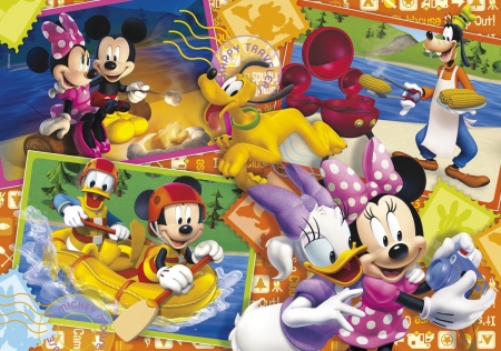 Disney collage - donald, yellow, mickey, collage, daisy, disney, minnie mouse