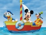 Mickey on the boat