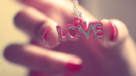 Love - hand, nails, pendant, love, pink, jewel