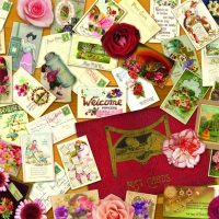 Vintage card collage