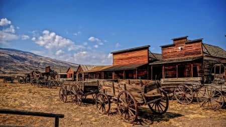 ghost town - ghost, town, wagons, shop