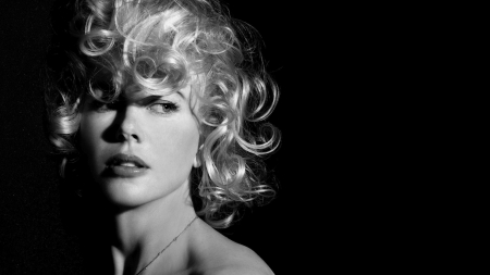 Nicole Kidman - white, woman, actress, nicole kidman, girl, bw, black, blonde