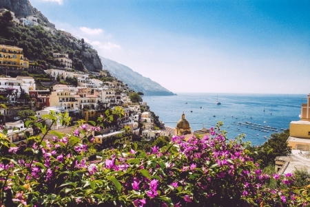 Beach for Summer Vacation - flowers, boats, nature, beach, vacation, building