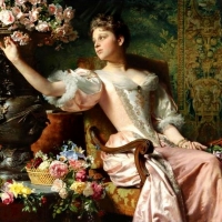 Lady with flowers