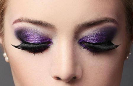 Purple - stuff, purple, woman, eyes, makeup, pink