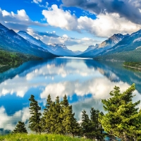 Landscape with mountain and lake