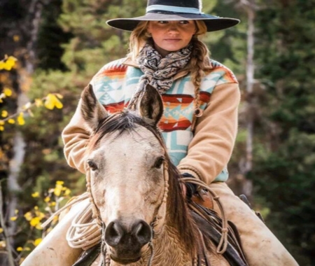 Boho Cowgirl - boho, horse, cowgirl, animals, hat, trees