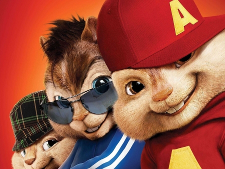 Alvin and the Chipmunks: The Road Chip (2015) - veverita, squirrel, hat, movie, red, animal, alvin and the chipmunks, poster