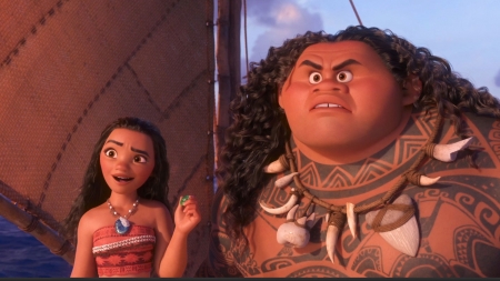 Moana (2016) - movie, girl, maui, disney, moana, fantasy, poster