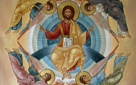 Ascension of Christ - icon, angels, Christ, Ascension, Jesus