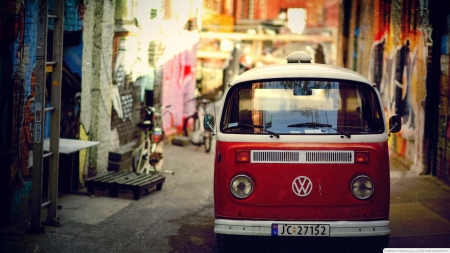 urban red - kombi, german, van, volkswagen